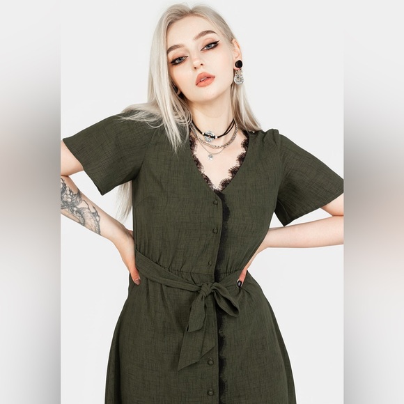 NWT Disturbia Ava Angel Sleeve Midi Dress US 2 / UK 6 - Picture 6 of 8